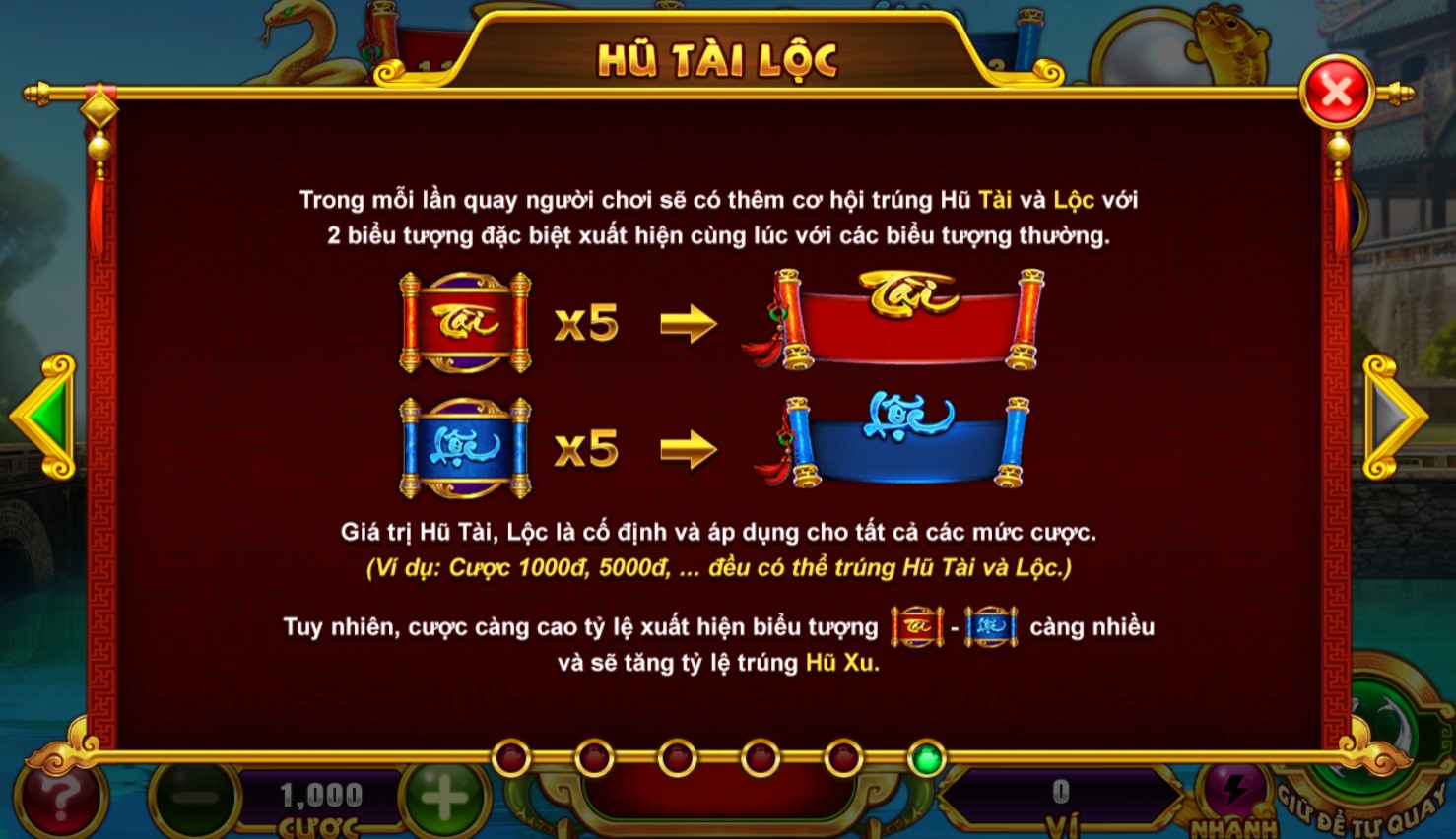 Nổ hũ Táo Quân còn mang đến cơ hội trúng Jackpot bất ngờ với tính năng Hũ Tài Lộc