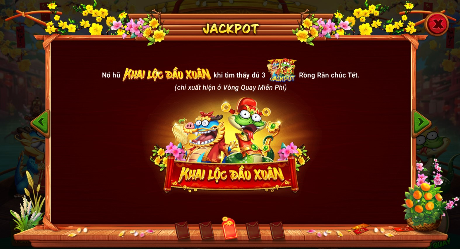 Đỉnh cao của sự may mắn trong Nổ hũ Sắc Xuân Chợ Tết chính là Jackpot "Khai Lộc Đầu Xuân"