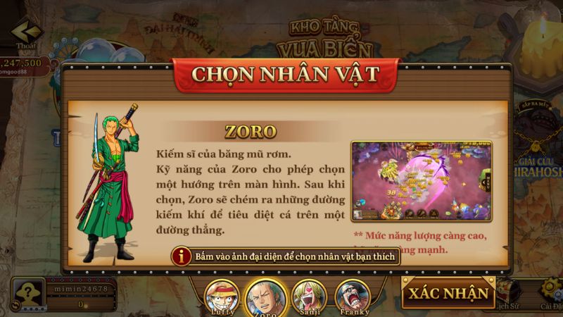 Hệ thống nhân vật sở hữu chiêu thức tối thượng trong bắn cá Đại Hải Trình